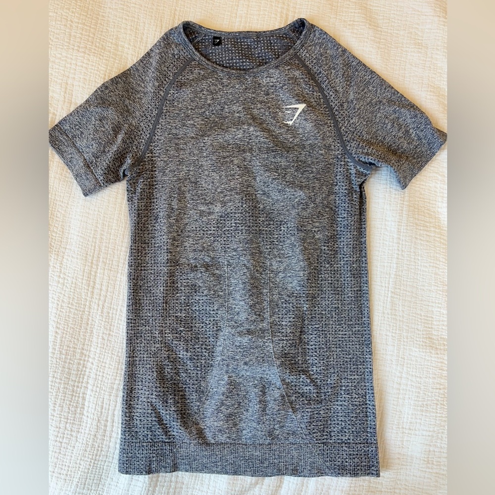 Gymshark Vital Seamless Tee Shirt Steel Blue Marl